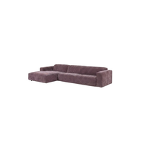 Zetel Lima - Opstelling: Divan L + 2,5 zit R - Stof Levis cat. E - kleur lila