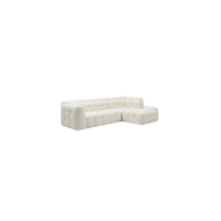 Soho zetel - Opstelling: Divan arm L + 2-zit arm R - Stof: Juke Cream (cat. 8)