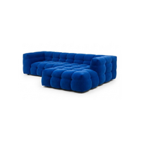 Soho zetel - Opstelling: 1-zit arm links + Divan rechts - Stof: Royal Cobalt 46 (cat. 14)