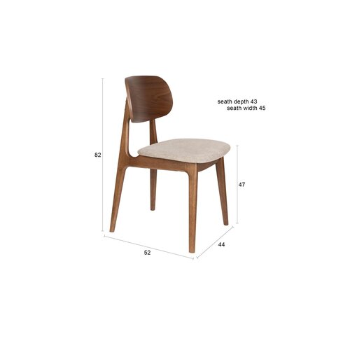 Zuiver Marais Stoel - Wood/Beige Zuiver Marais Stoel - Wood/Beige