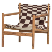Toonzaalmodel Fauteuil Zano - Bruin Hout met Kelim Zitting Naturel