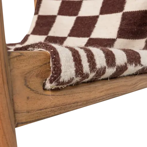 Woood Toonzaalmodel Fauteuil Zano - Bruin Hout met Kelim Zitting Naturel Woood Toonzaalmodel Fauteuil Zano - Bruin Hout met Kelim Zitting Naturel