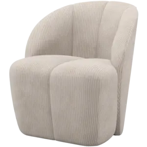 Woood Draaifauteuil Mojo - Ribstof Ecru