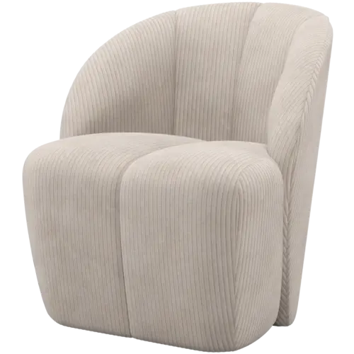 Woood Draaifauteuil Mojo - Ribstof Ecru Woood Draaifauteuil Mojo - Ribstof Ecru