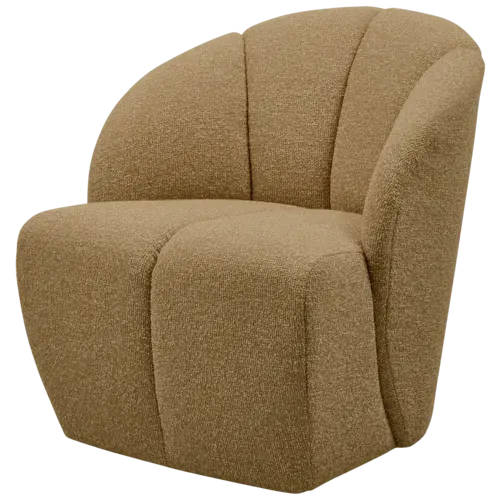 Woood Draaifauteuil Mojo - Bouclé Geel/Bruin Melange Woood Draaifauteuil Mojo - Bouclé Geel/Bruin Melange