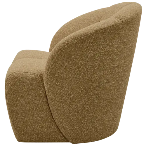 Woood Draaifauteuil Mojo - Bouclé Geel/Bruin Melange Woood Draaifauteuil Mojo - Bouclé Geel/Bruin Melange