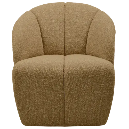 Woood Draaifauteuil Mojo - Bouclé Geel/Bruin Melange Woood Draaifauteuil Mojo - Bouclé Geel/Bruin Melange