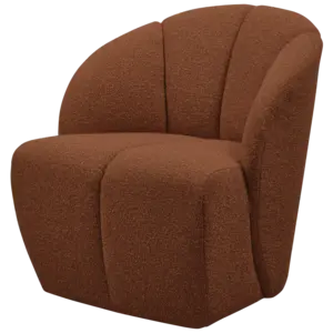 Woood Draaifauteuil Mojo - Bouclé Roestbruin Melange