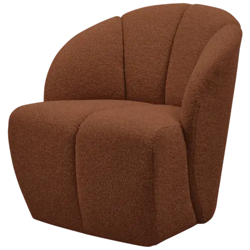 Woood Draaifauteuil Mojo - Bouclé Ecru Roestbruin Melange Woood Draaifauteuil Mojo - Bouclé Ecru Roestbruin Melange