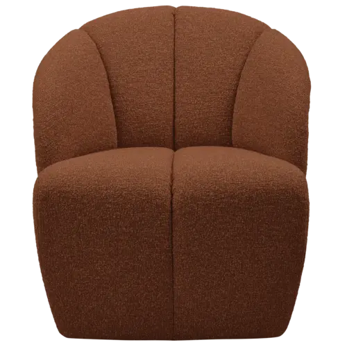 Woood Draaifauteuil Mojo - Bouclé Ecru Roestbruin Melange Woood Draaifauteuil Mojo - Bouclé Ecru Roestbruin Melange