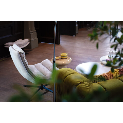 Woood Draaifauteuil met poef Kube - Naturel