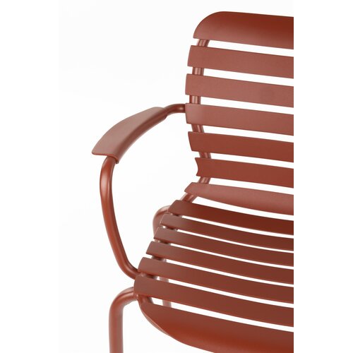 Zuiver Tuinstoel Vondel met Armleuning - Red