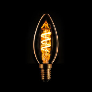 Lichtbron E14 Led spiraal filament kaars E14 3w/25w 3 stappen dimbaar goud 2200k 225Lm