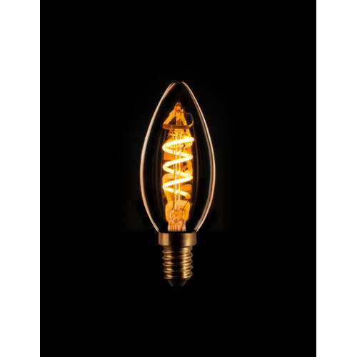 Lichtbron E14 Led spiraal filament kaars E14 3w/25w 3 stappen dimbaar goud 2200k 225Lm