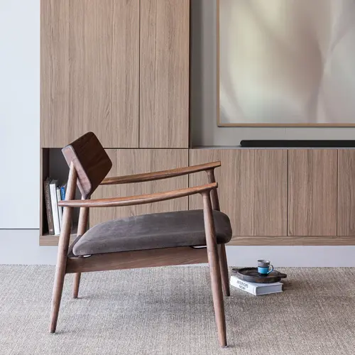 Woood Bask Fauteuil - Walnoothout Bruin Woood Bask Fauteuil - Walnoothout Bruin