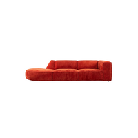 Havana Zetel - Opstelling: Hoekelement (rond) + 1-zit + 1-zit (rechts) - in Stof: Levis , kleur 25 (cat. E)