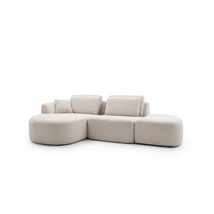 COMF Collection Zetel Cobble - Opstelling: Divan rond arm L + 1.5 zit + Hocker Half Rond - Stof: Touch 02 (cat. D) COMF Collection Zetel Cobble - Opstelling: Divan rond arm L + 1.5 zit + Hocker Half Rond - Stof: Touch 02 (cat. D)