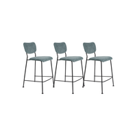 Set van 3 Benson Barstoelen - Grey Blue (64,5 cm zithoogte)