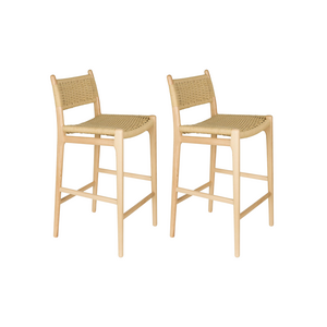 Dutchbone Set van 2 Barstoelen Cecile - Natural Dutchbone Set van 2 Barstoelen Cecile - Natural