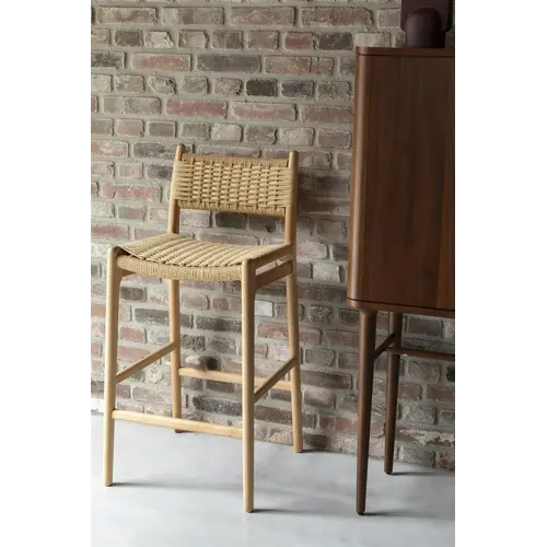 Dutchbone Set van 2 Barstoelen Cecile - Natural Dutchbone Set van 2 Barstoelen Cecile - Natural