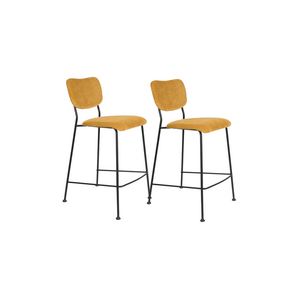 Zuiver Set van 2 Benson Barstoelen - Ochre (64,5 cm zithoogte) Zuiver Set van 2 Benson Barstoelen - Ochre (64,5 cm zithoogte)