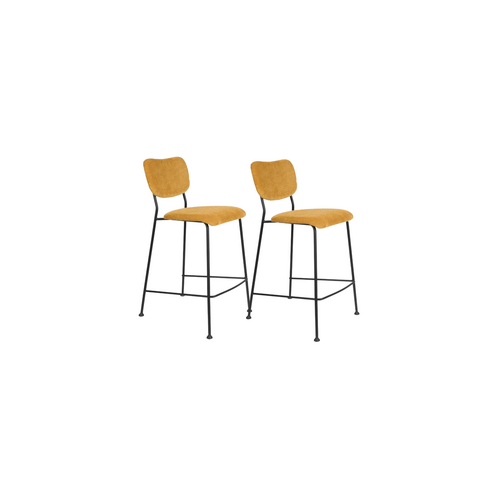 Zuiver Set van 2 Benson Barstoelen - Ochre (64,5 cm zithoogte) Zuiver Set van 2 Benson Barstoelen - Ochre (64,5 cm zithoogte)