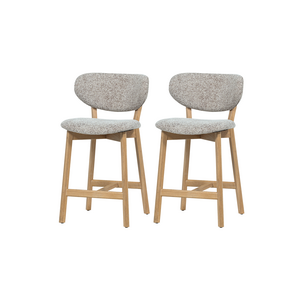 Woood Set van 2 Barstoelen Udar - Naturel Woood Set van 2 Barstoelen Udar - Naturel