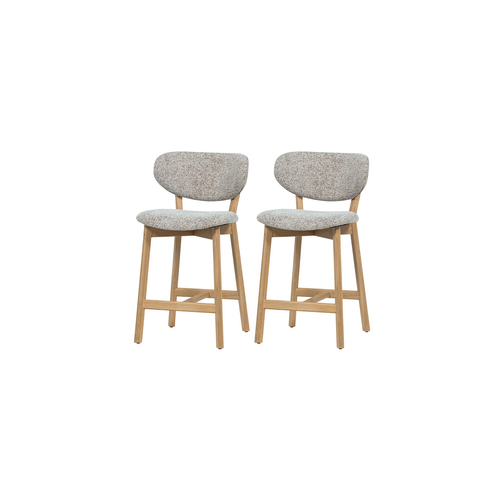 Woood Set van 2 Barstoelen Udar - Naturel Woood Set van 2 Barstoelen Udar - Naturel