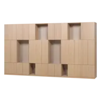 Build Wandkast Combinatie 376 cm - Naturel