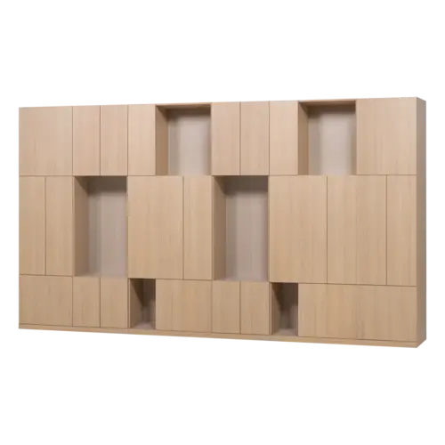Woood Build Wandkast Combinatie 376 cm - Naturel Woood Build Wandkast Combinatie 376 cm - Naturel