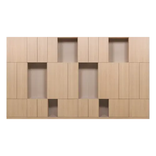 Woood Build Wandkast Combinatie 376 cm - Naturel Woood Build Wandkast Combinatie 376 cm - Naturel
