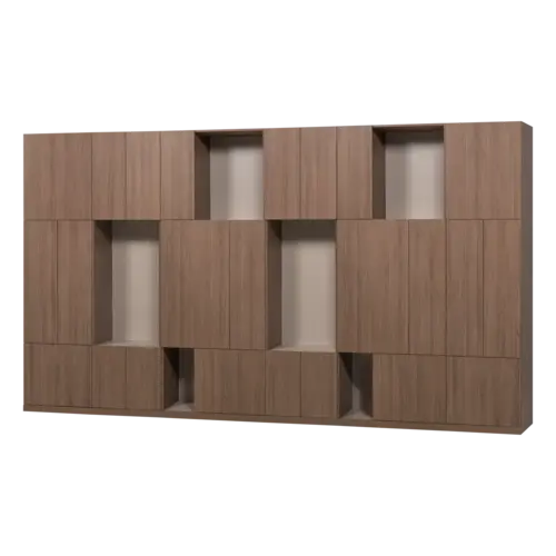 Woood Build Wandkast Combinatie 376 cm - Bruin Woood Build Wandkast Combinatie 376 cm - Bruin