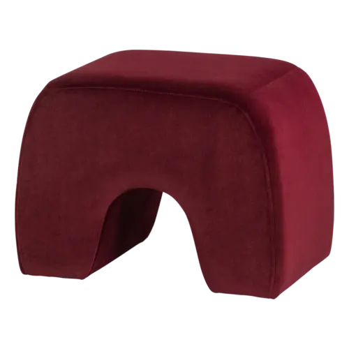 Lucen Poef - Velvet Bordeauxrood