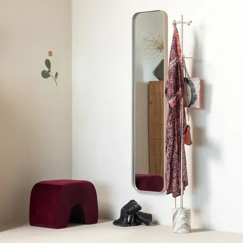 Lucen Poef - Velvet Bordeauxrood