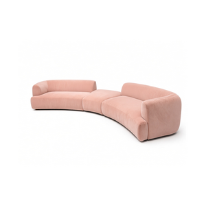 COMF Collection Paloma Zetel - Opstelling: 2-zits trapeze rond (arm links) + Hocker trapeze rond ± 112x101 cm + 2-zits trapeze rond (arm rechts) - in Stof: Juva, Kleur: 166 (cat.  I)