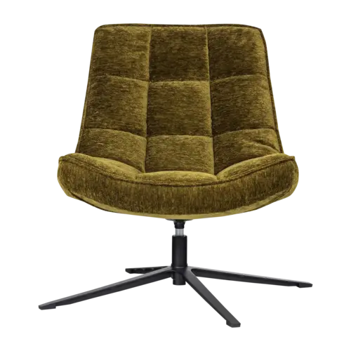 Woood Draaifauteuil Maudi - Chenille Groen Woood Draaifauteuil Maudi - Chenille Groen