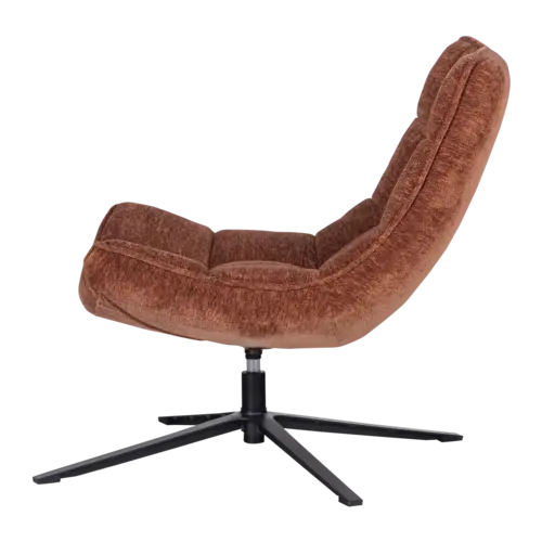 Woood Draaifauteuil Maudi - Chenille Bruin