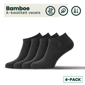 4-pack Jordan Bamboe Sneakersokken -  Antraciet