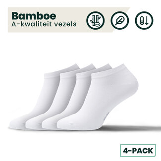 4-pack Jordan Bamboe Sneakersokken -  Wit