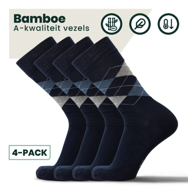 4-pack Steve Bamboe Sokken - Jeans