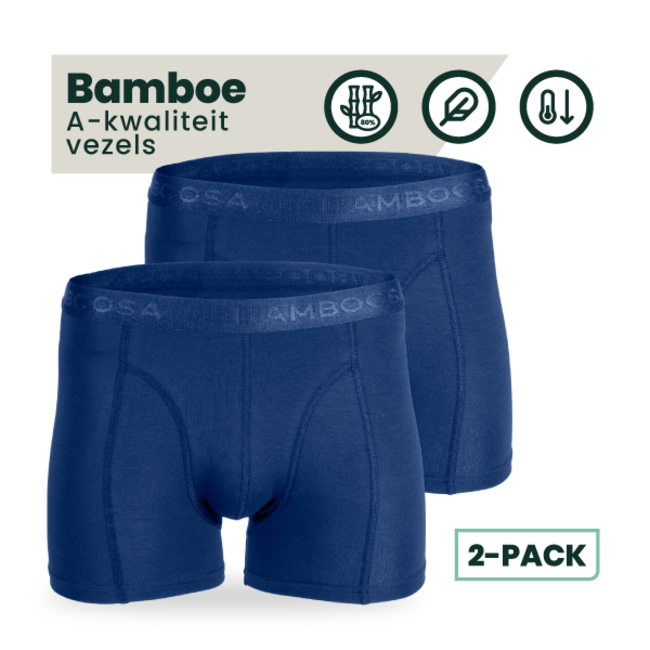 2-pack Lewis Bamboe Boxershorts -  Marineblauw