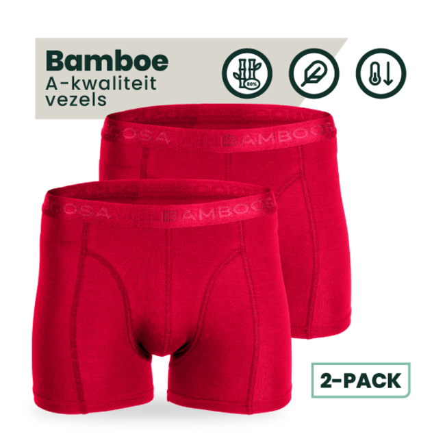 2-pack Lewis Bamboe Boxershorts - Rood