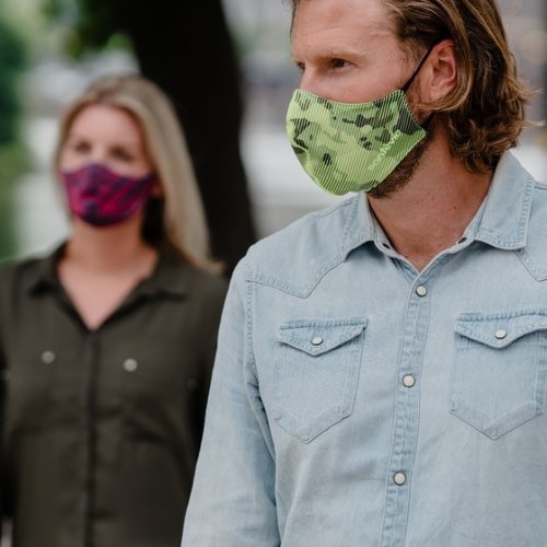 Santevie Groen herbruikbaar mondkapje met patroon Santevie