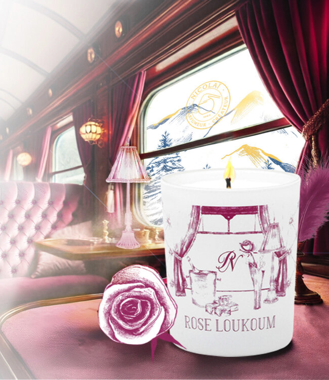 Rose Loukoum - Geurkaars 190 gr