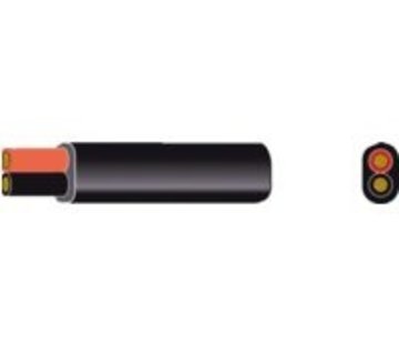 Automarine Platte pvc kabel zwart 2x0.75mm² rood/zwart ,30 meter rolletje