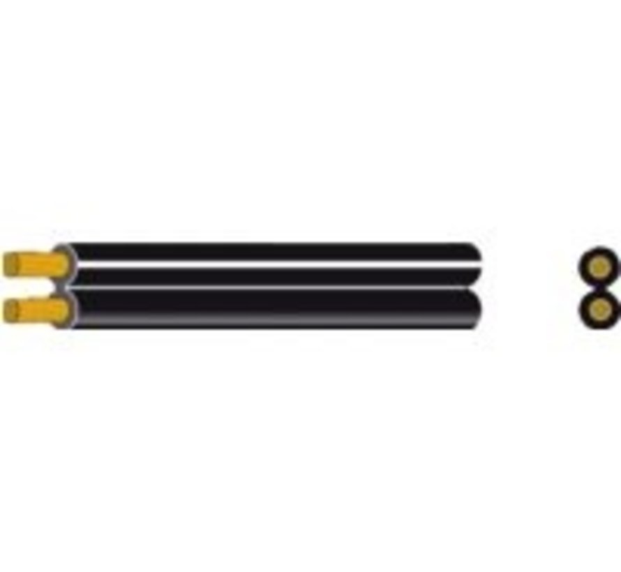 Speaker kabel 2x1.5mm² zwart/zwart-wit