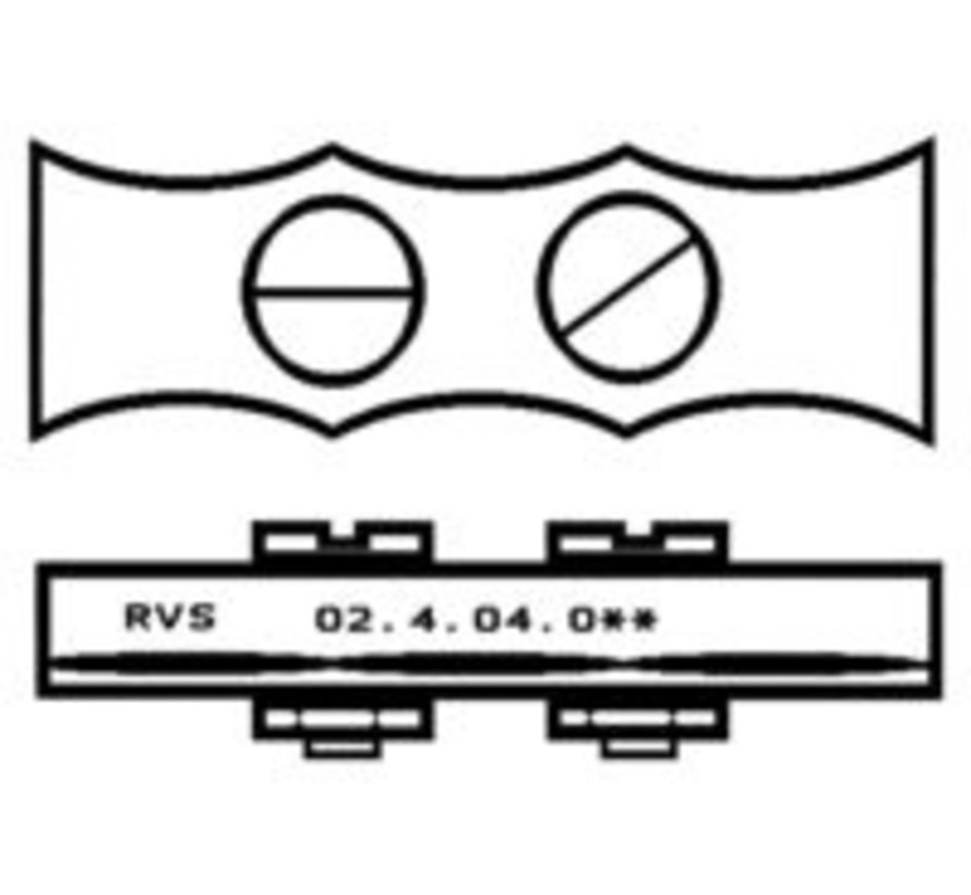 Rvs staaldraadklem 4mm plat