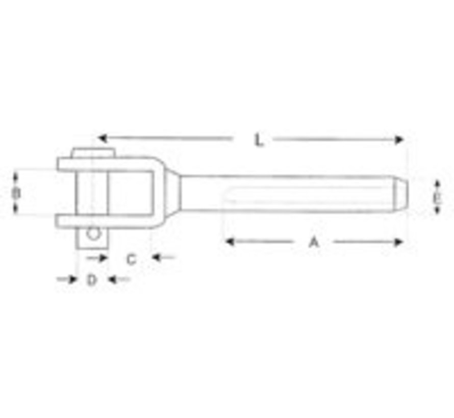 Gaffelterminal 4mm