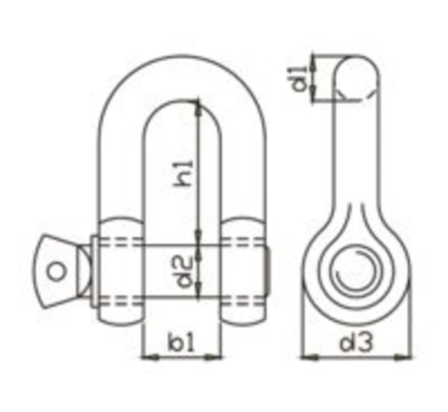 RVS D-Sluiting C.PIN 6MM