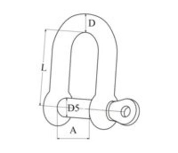 Talamex RVS D-Sluiting C.PIN 10MM